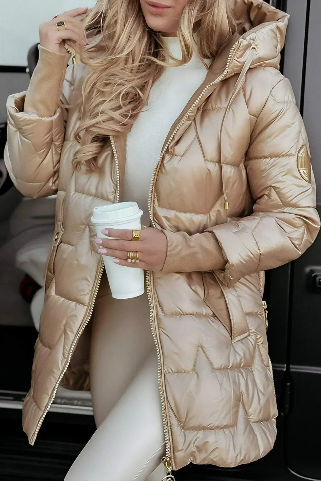 HUESCA - Abrigo de invierno elegante con capucha