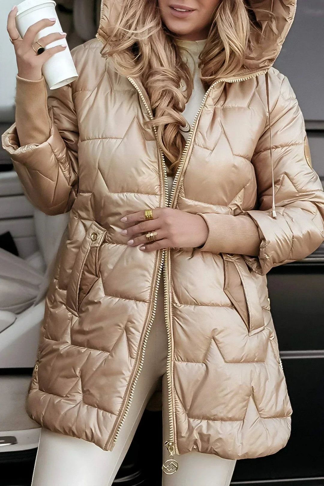 HUESCA - Abrigo de invierno elegante con capucha